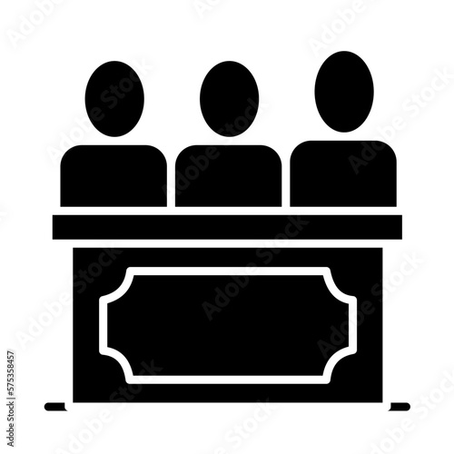Solid JURY design vector icon