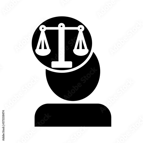 Solid LAW AND ETHICS design vector icon