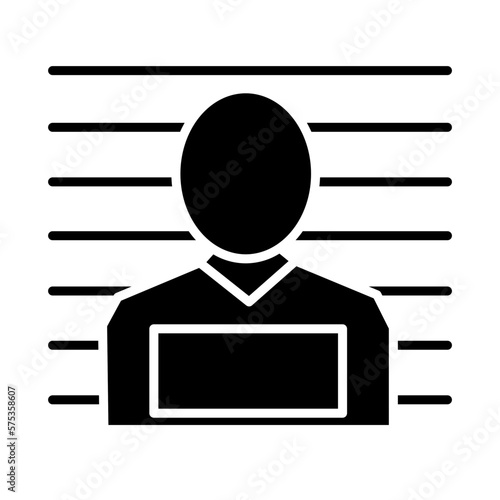 Solid PRISONER design vector icon