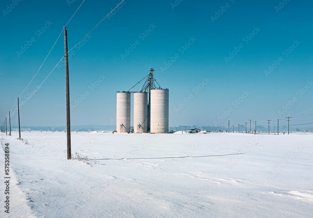 Obraz premium Silos in winter