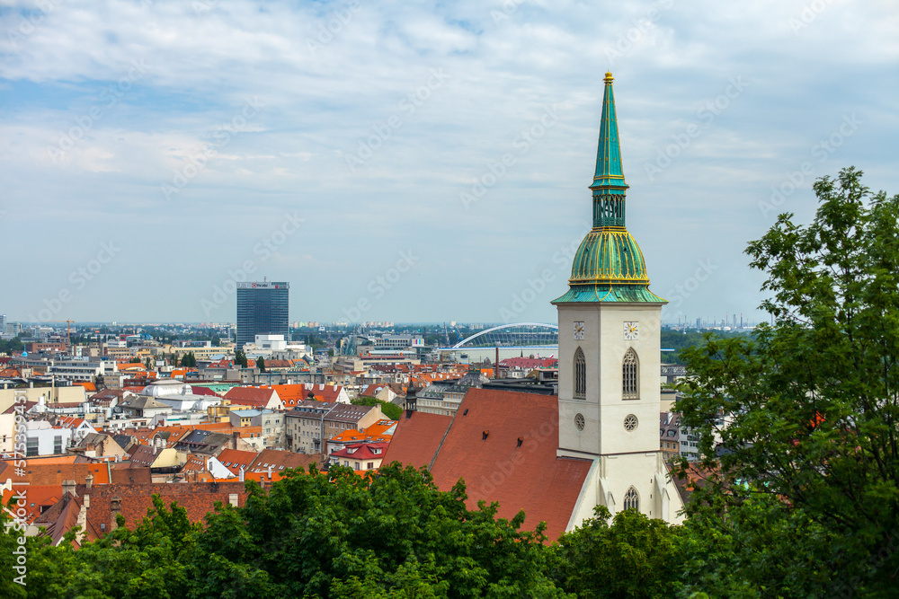 View at the city center of Bratislava, Slovakia