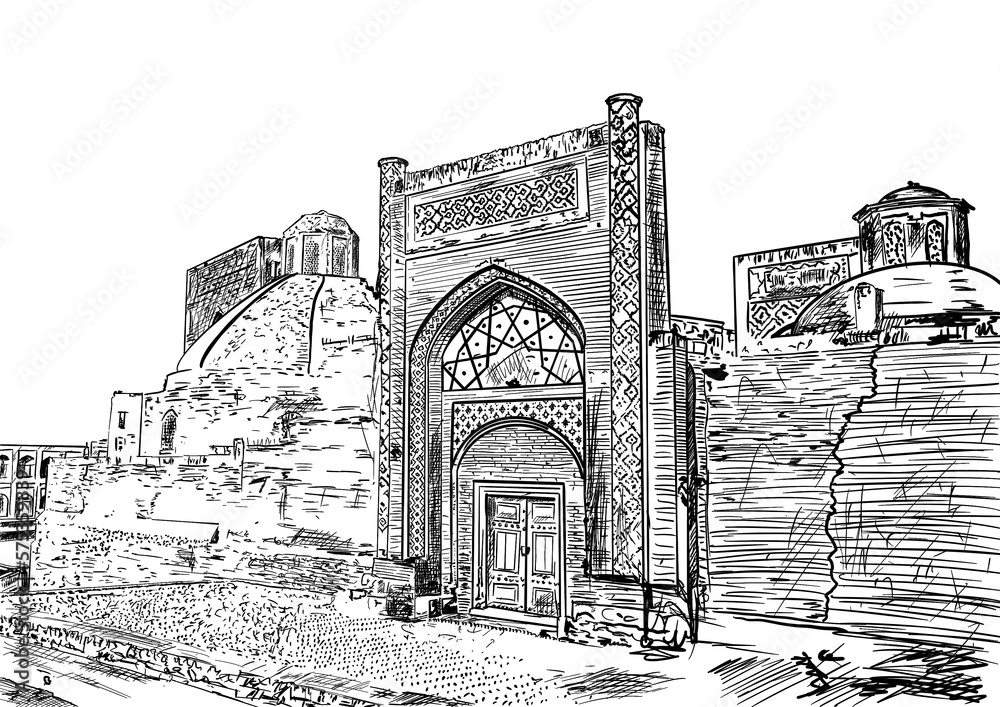an ancient building in city Bukhara in Uzbekistan an ancient building in city Bukhara in Uzbekistan