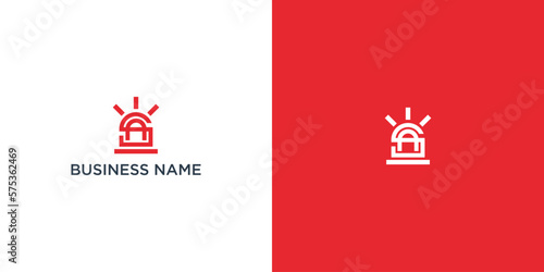 Letter S With siren Alarm Logo Design Graphic Concept Vector Illustration