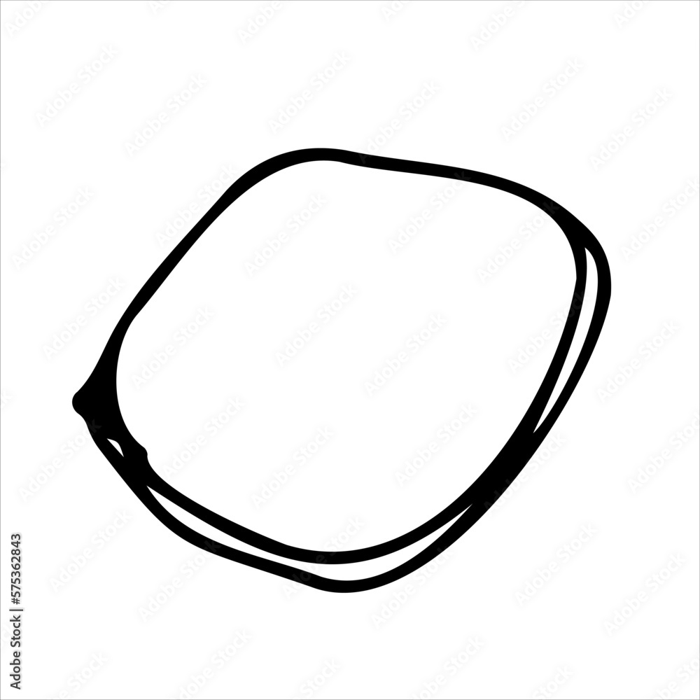 A flat pillow. Vector doodles. Hand-drawn illustration. Template, clipart, icon, logo, design. A flat pillow. Vector doodles. Hand-drawn illustration. Template, clipart, icon, logo, design.