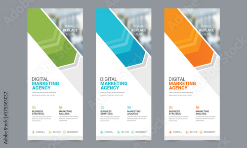 Roll up banner vector template