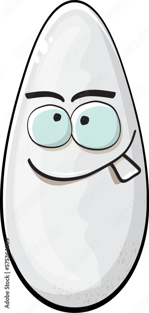 Rice character. Cartoon rice grain characters isolated on white background. Funky rice character with eyes and mouth. Vector white rice clip art, emoji, label and sticker Rice character. Cartoon rice grain characters isolated on white background. Funky rice character with eyes and mouth. Vector white rice clip art, emoji, label and sticker