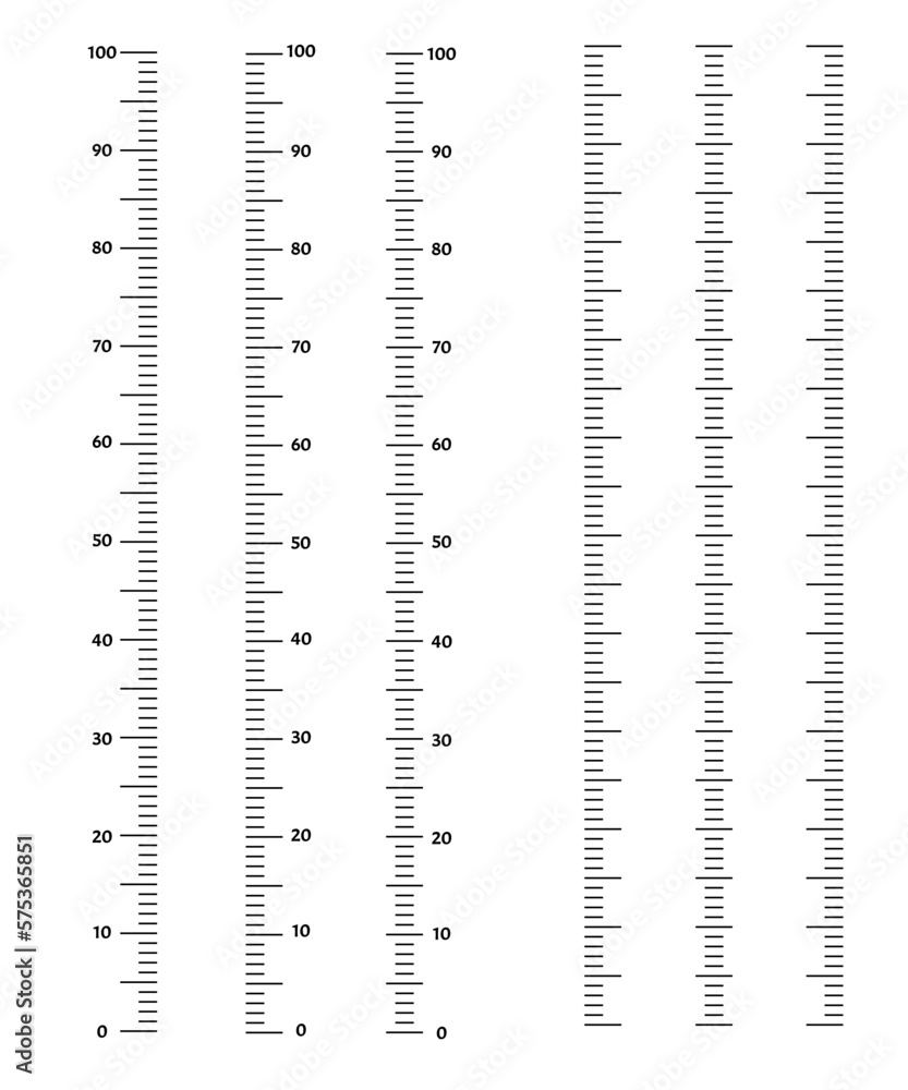 Vecteur Stock Stadiometer scale, Height meter, Measuring scale, markup for  rulers in vertical position. Kids height chart growth stickers for wall.  Vector illustration Flat web design element for website or app.