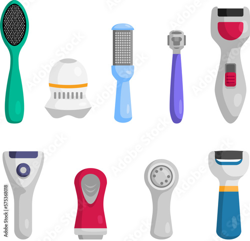 callus remover set cartoon vector illustration
