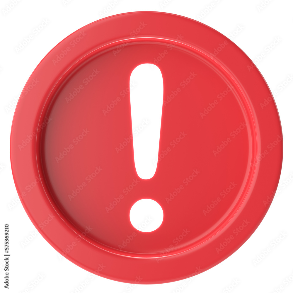 Warning sign. Exclamation mark. 3D illustration. Warning sign. Exclamation mark. 3D illustration.