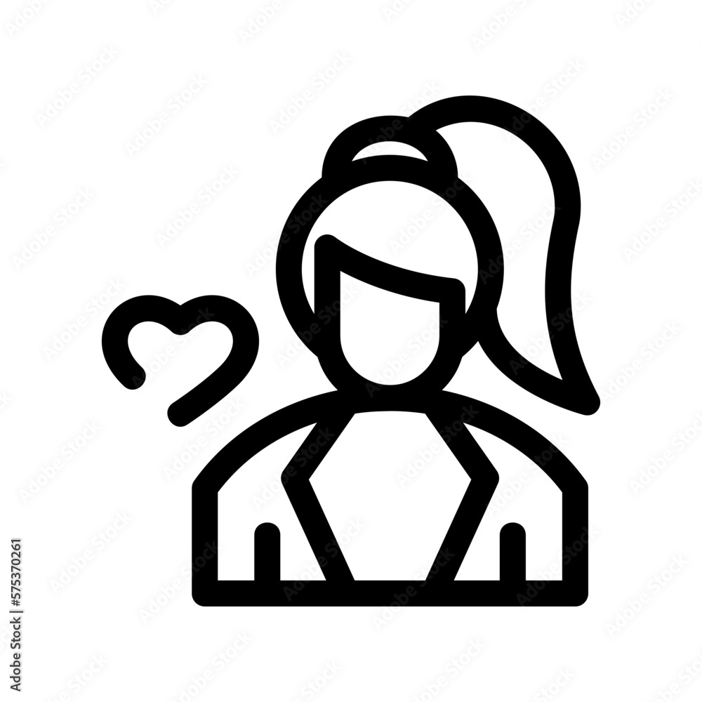 woman in love icon or logo isolated sign symbol vector illustration - high quality black style vector icons