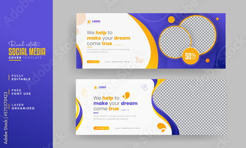 Real estate Facebook cover Banner template design, Set of elegant modern abstract home for sale corporate business Facebook cover, banner, social media post, timeline cover, web banner, design