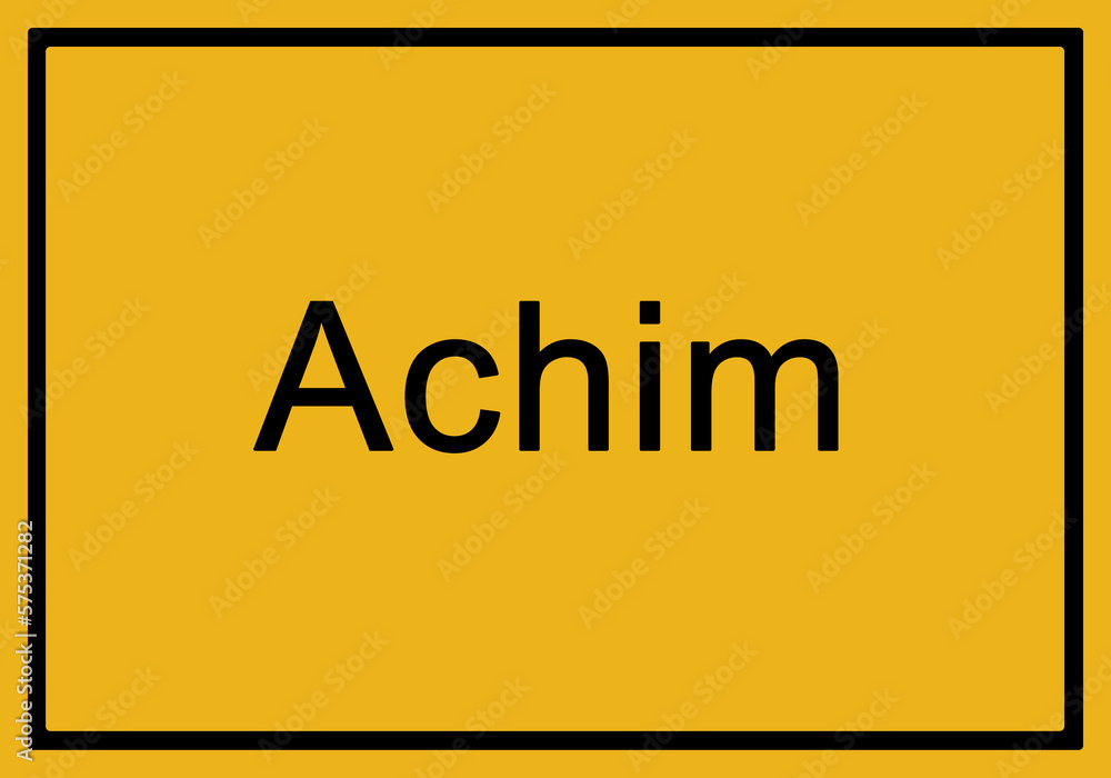 Typical german yellow city sign Achim Typical german yellow city sign Achim