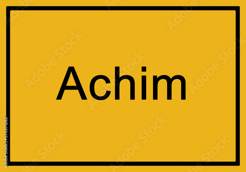 Typical german yellow city sign Achim