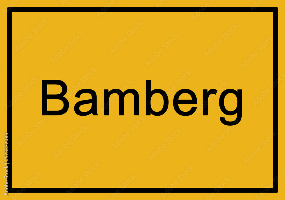 Typical german yellow city sign Bamberg Typical german yellow city sign Bamberg