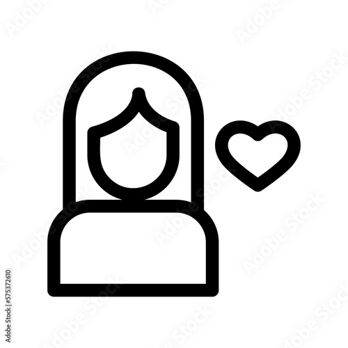 woman in love icon or logo isolated sign symbol vector illustration - high quality black style vector icons