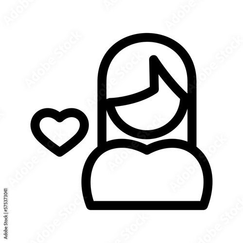 woman in love icon or logo isolated sign symbol vector illustration - high quality black style vector icons