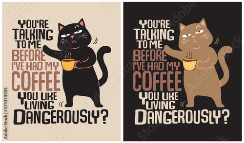 Cat with coffee - Cat Lover