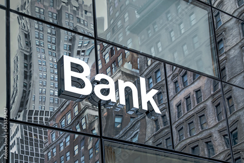 bank sign close up