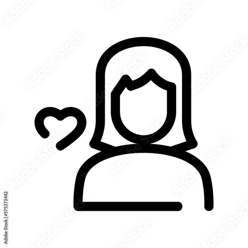 woman in love icon or logo isolated sign symbol vector illustration - high quality black style vector icons