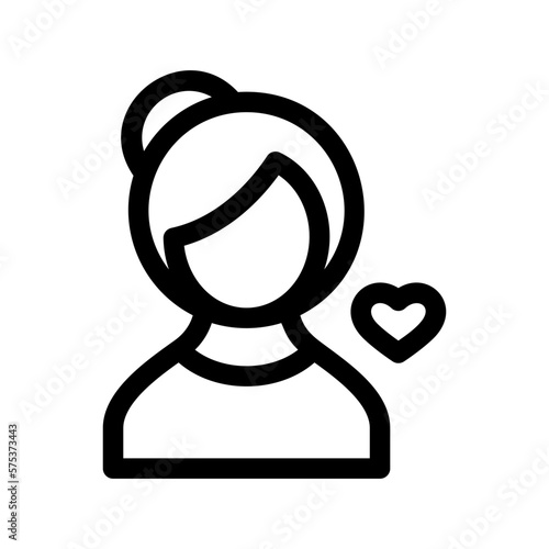 woman in love icon or logo isolated sign symbol vector illustration - high quality black style vector icons