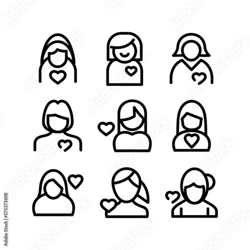 woman in love icon or logo isolated sign symbol vector illustration - high quality black style vector icons