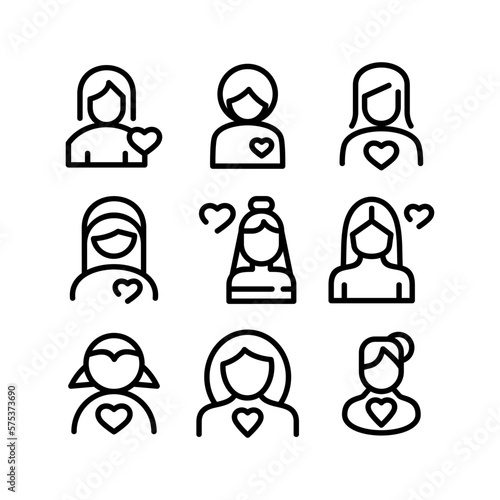 woman in love icon or logo isolated sign symbol vector illustration - high quality black style vector icons
