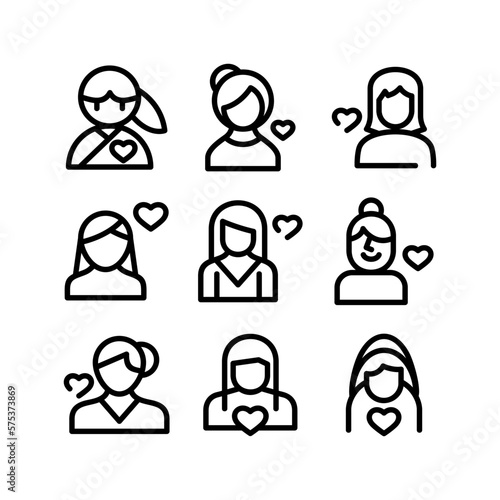 woman in love icon or logo isolated sign symbol vector illustration - high quality black style vector icons