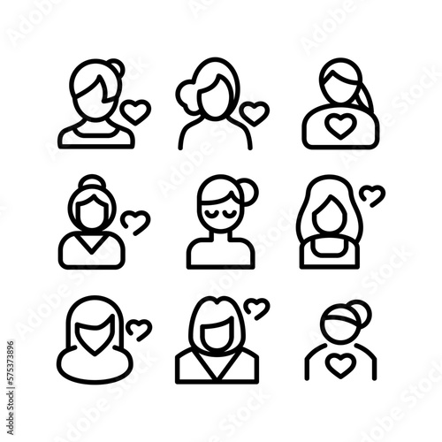 woman in love icon or logo isolated sign symbol vector illustration - high quality black style vector icons