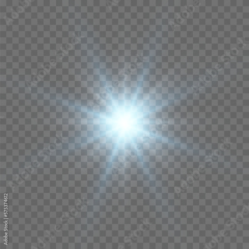 Glow effect. The star burst with brilliance. Vector illustration