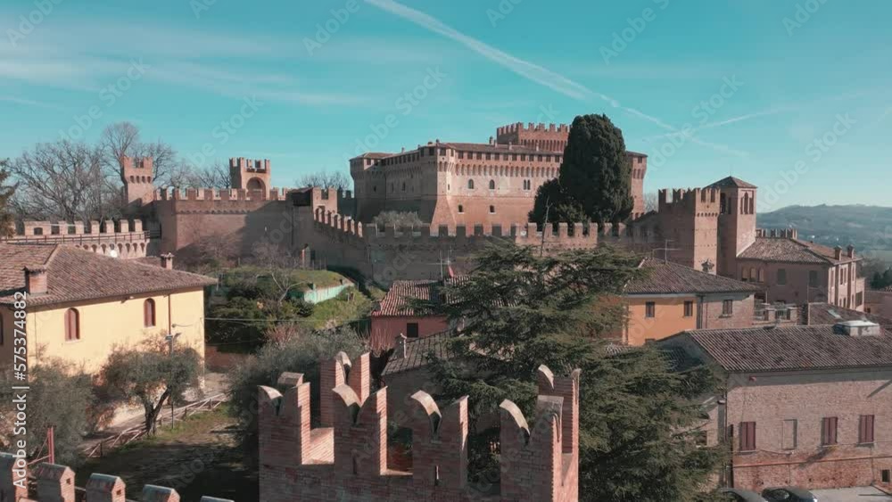 aerial view with drone of the medieval village of Gradara in the province of Pesaro Urbino in the Marche region
aerial view with drone of the medieval village of Gradara in the province of Pesaro Urbino in the Marche region