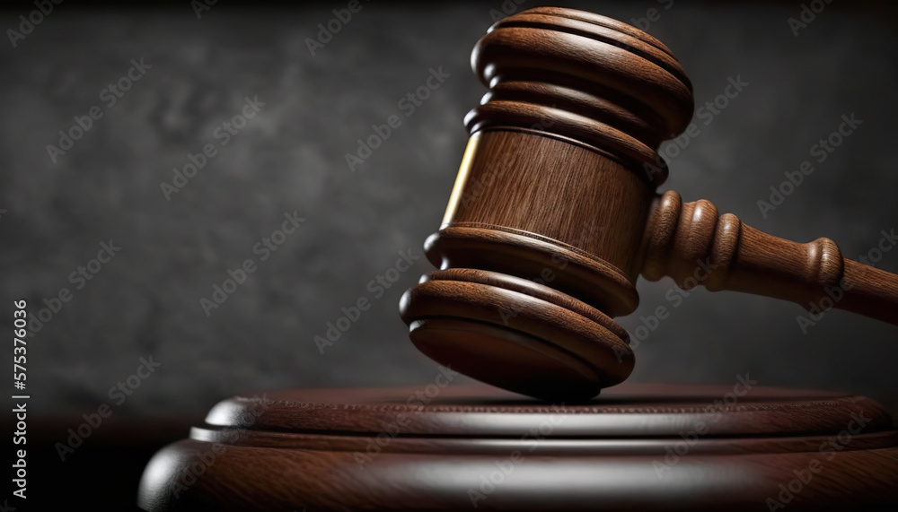 Judge gavel on dark background. Based on Generative AI Judge gavel on dark background. Based on Generative AI