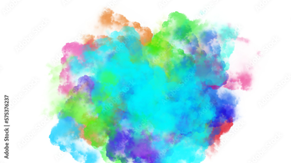 abstract watercolor hand painted with colorful holi transparent background