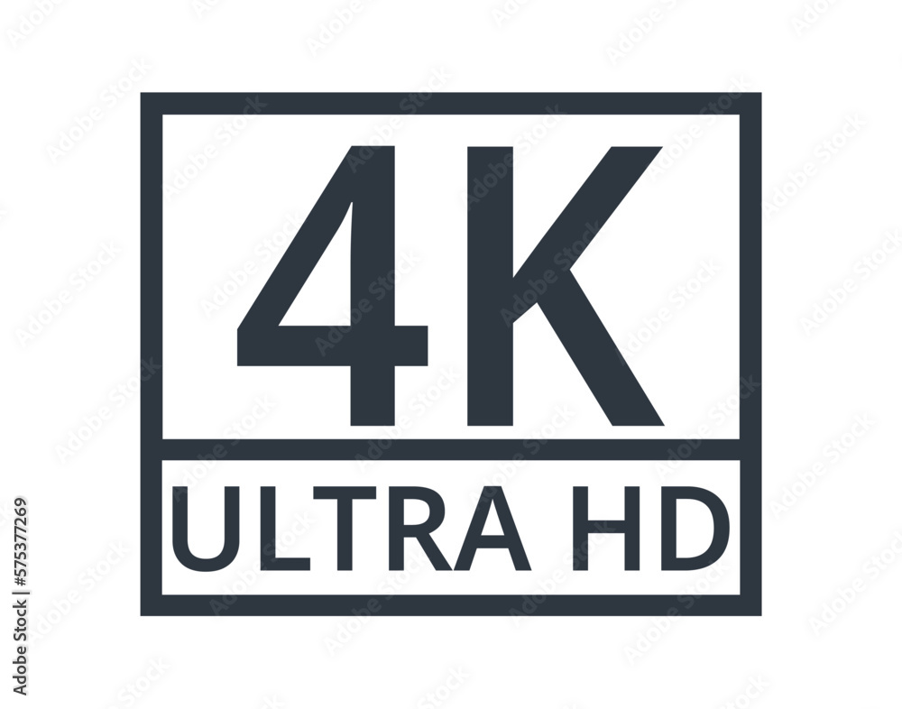Monochromatic 4k HD symbol. Monochromatic 4k HD symbol.