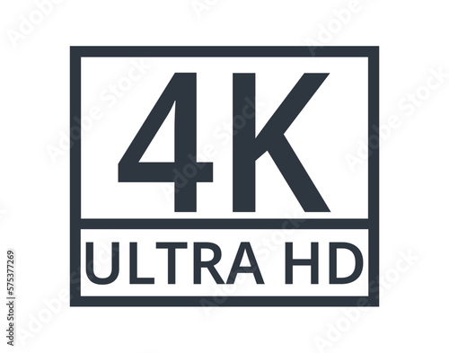 Monochromatic 4k HD symbol. 