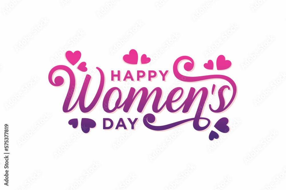 happy women's day lettering with love, Happy women's day typography