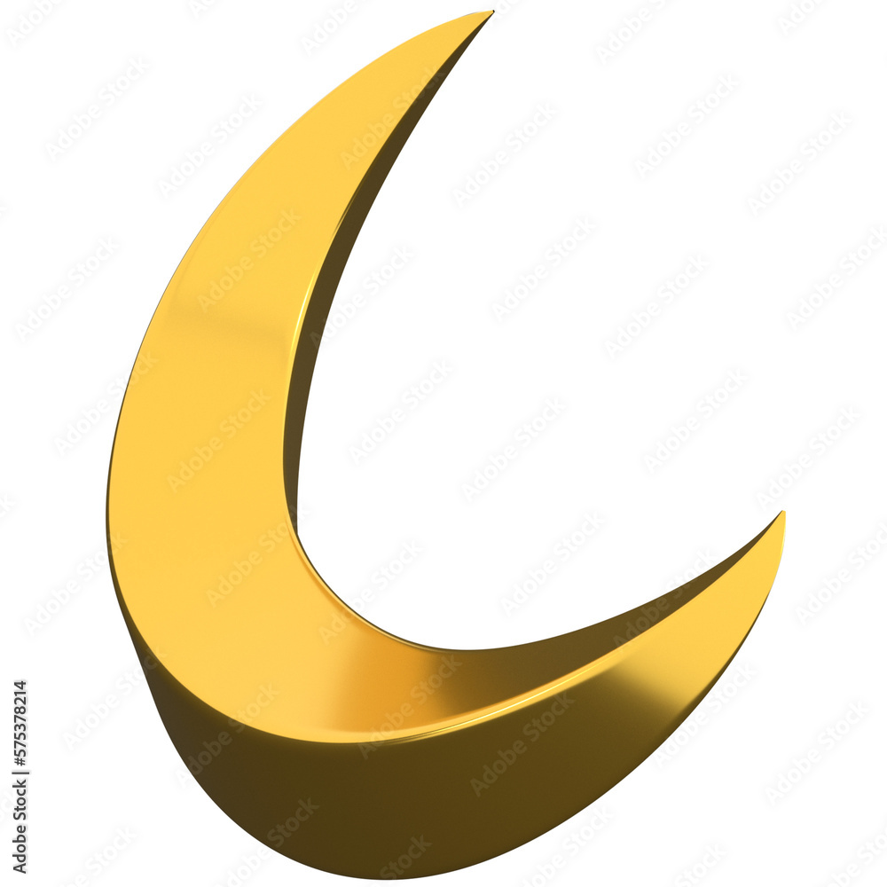 3d crescent moon icon, for UI, poster, banner, social media post. 3D rendering 3d crescent moon icon, for UI, poster, banner, social media post. 3D rendering
