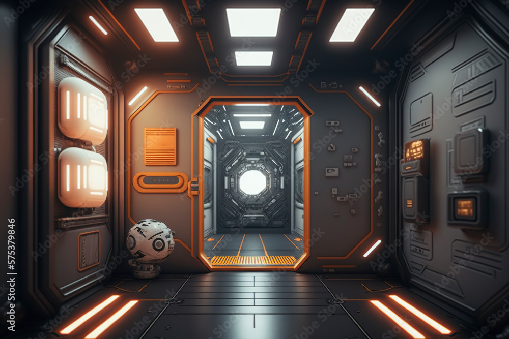 Fototapeta premium The passage of the spacecraft. AI technology generated image