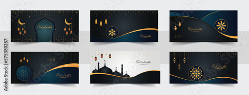 Islamic art background, Islamic greeting Eid Mubarak cards for Muslim Holidays,Eid-Ul-Adha festival celebration, Arabic Ramadan Lantern vector