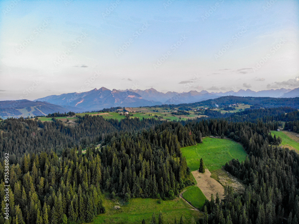 Obraz premium Panorama of the Polish Tatra Mountains from a bird's eye view