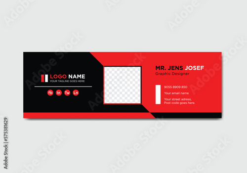 red and black, red, black cover, Corporate, Business, Email, signature, template, personal, social, media, cover, design, creative, modern, layout, set, two in one, electronic mail, banner, editable, 