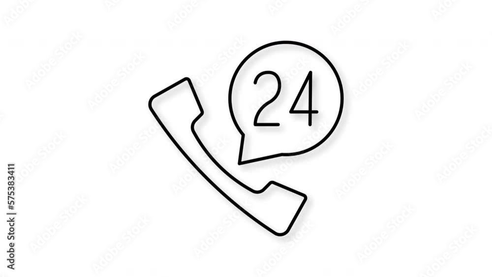 Handset icon animation. Contact us concept. Motion graphics.