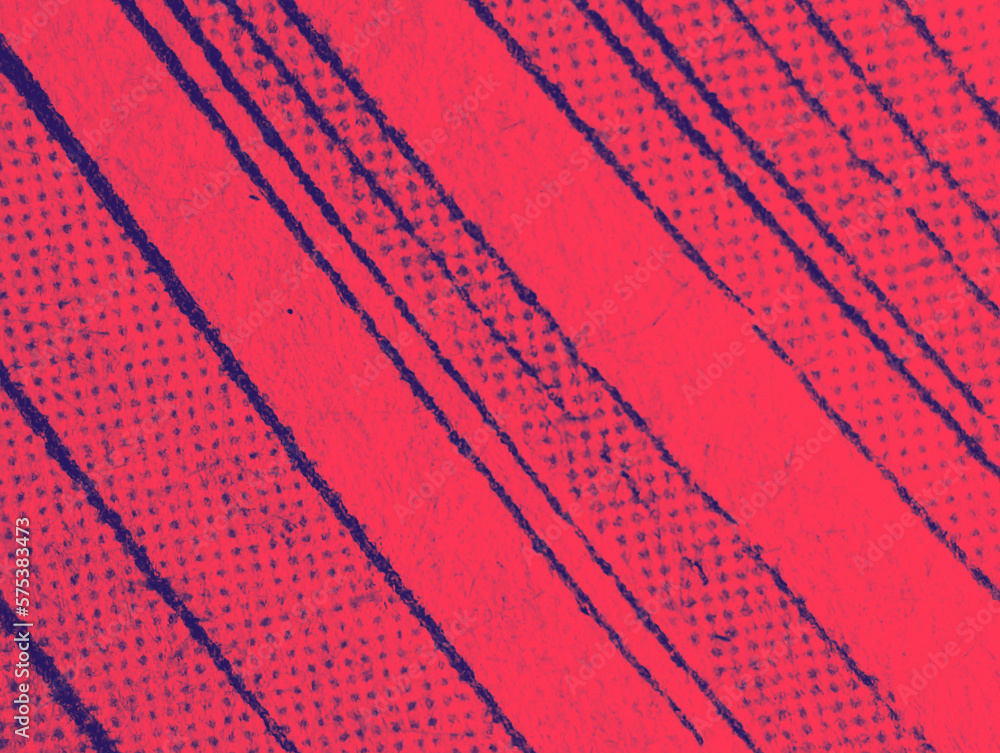 Macro view of the dot printing pattern on an old comic book page with abstract red and blue duotone color effect
