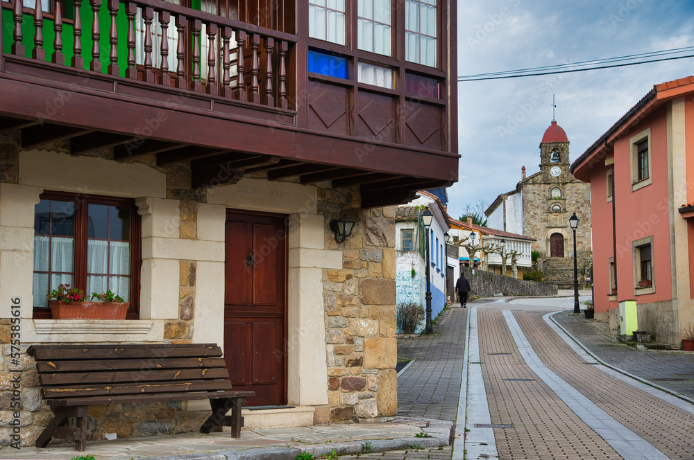 Fototapeta premium Torazo village, Cabranes municipality, Comarca de la Sidra, Asturias, Spain
