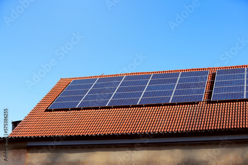 Solar panel installed on a roof