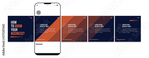 Set of Instagram Carousel Post, editable social media instagram carousel post, modern and creative business carousel post template, eps 10