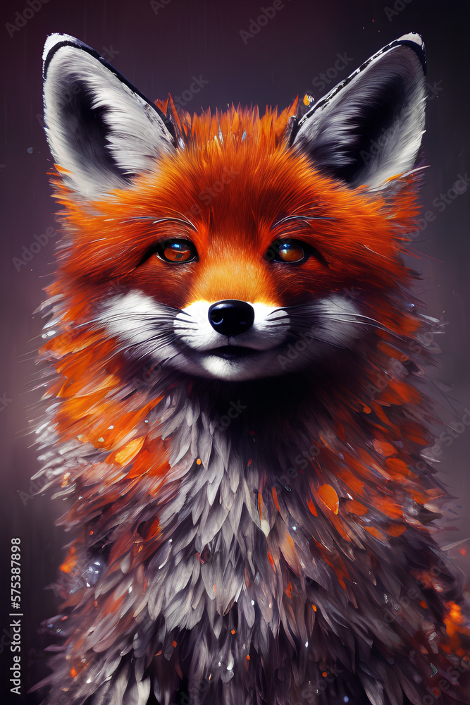 Obraz premium Balancing Joyful Fox with Contrast created with generative AI technology