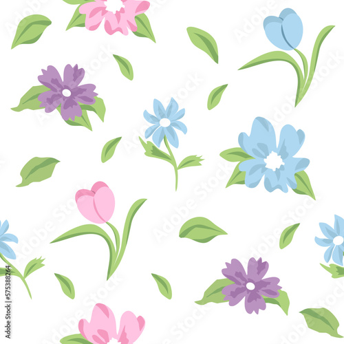 Pink, blue and violet flowers, flowers seamless pattern, gentle seamless flower pattern, summer flower pattern, swimsuits seamless pattern, 