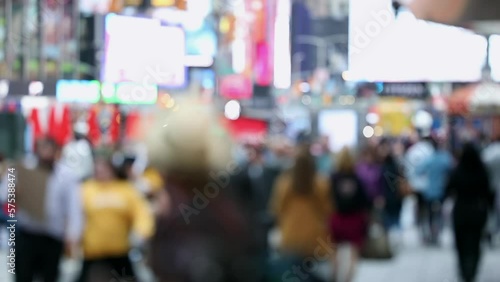 Wallpaper Mural Anonymous Urban Crowd of commuters, unrecognizable tourists walking in Manhattan, NYC. 5th Aveue. Blurry Background Torontodigital.ca