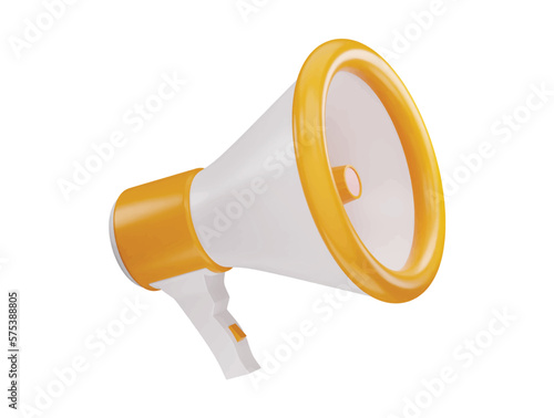 Megaphone icon with 3d vector icon illustration photo