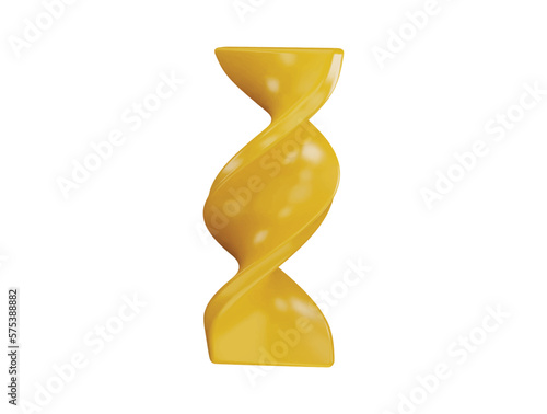 A yellow spiral sculpture with the word cheese on 3d vector icon illustration